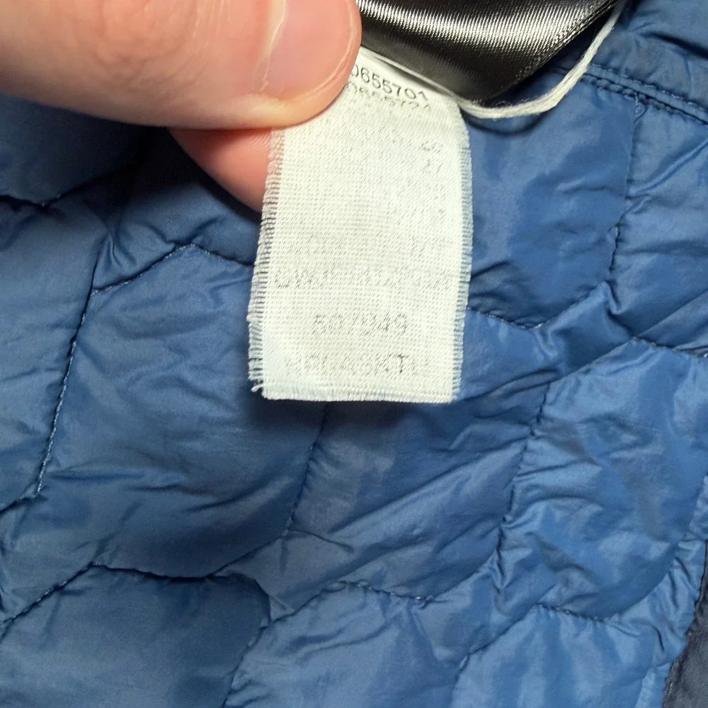 The North Face ThermoBall Jacket Mens Size Medium Navy Blue Quilted Hooded READ